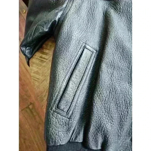 Vintage All Star Cafe " Atlantic City" Genuine Leather Bomber Jacket Men's Large - Picture 14 of 16